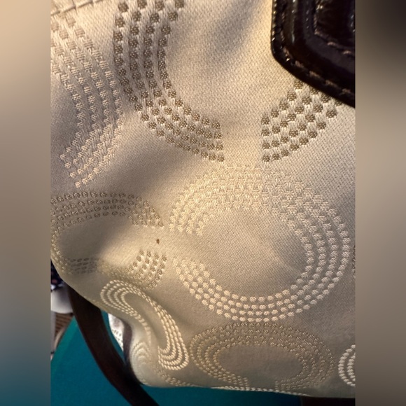 Coach 2012 Ashley Dotted Op Art Convertible Satchel Shoulder Bag Beige EUC - Picture 10 of 16